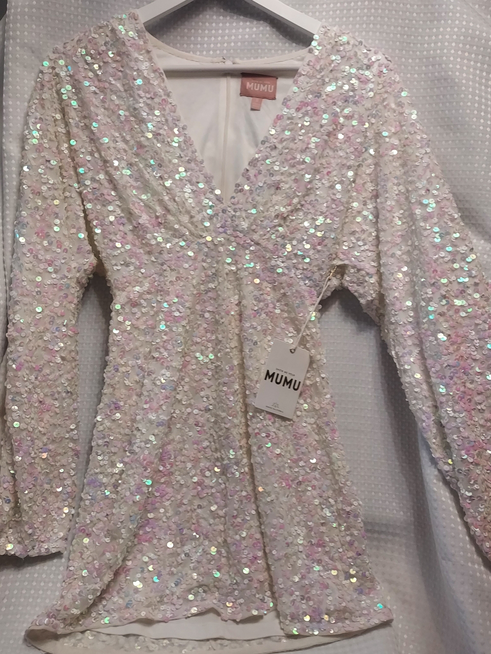 Mumu Iridescent Sequin Cream Jacket